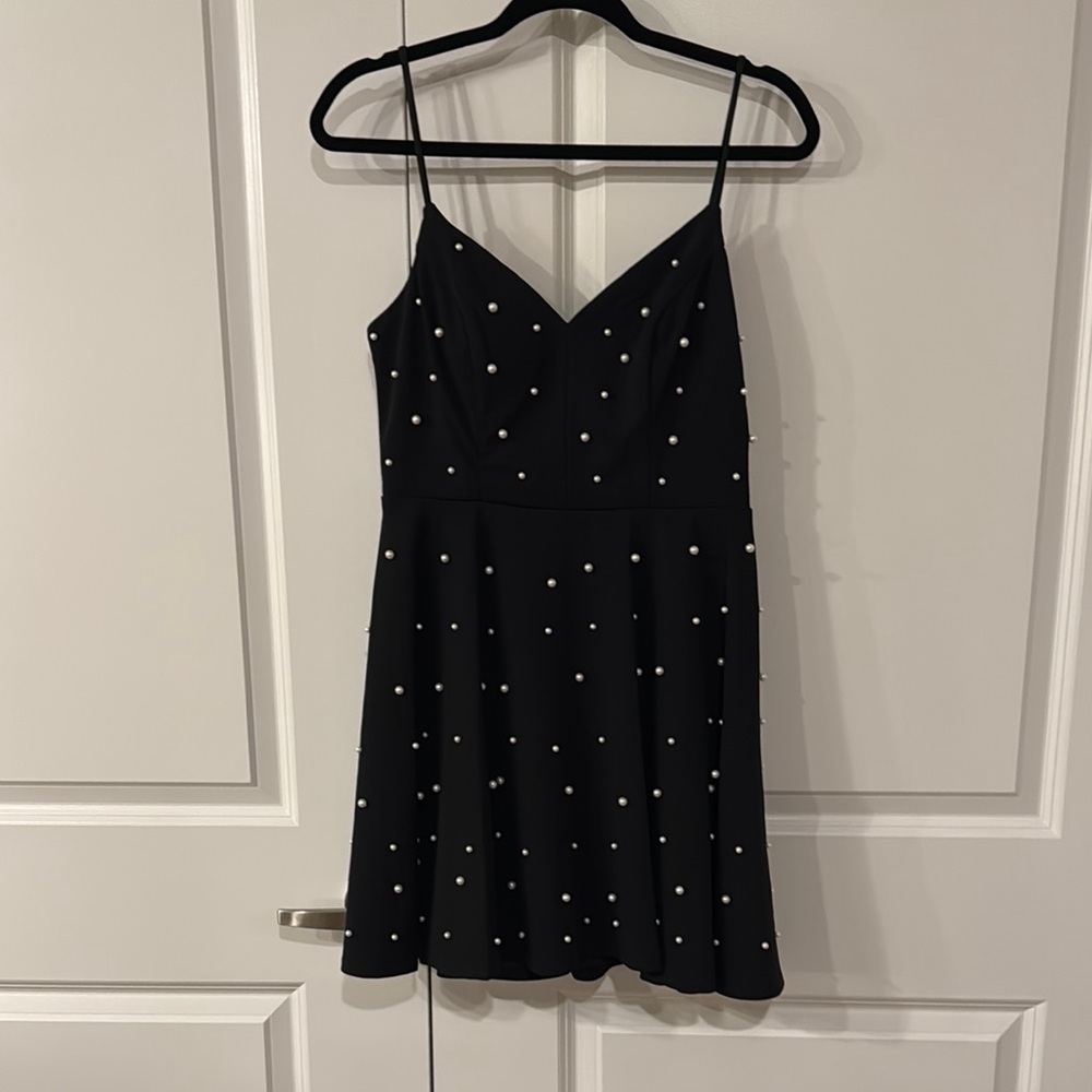 NWT City Studio size 9/10 Chic Black Dress with Pearl Accents